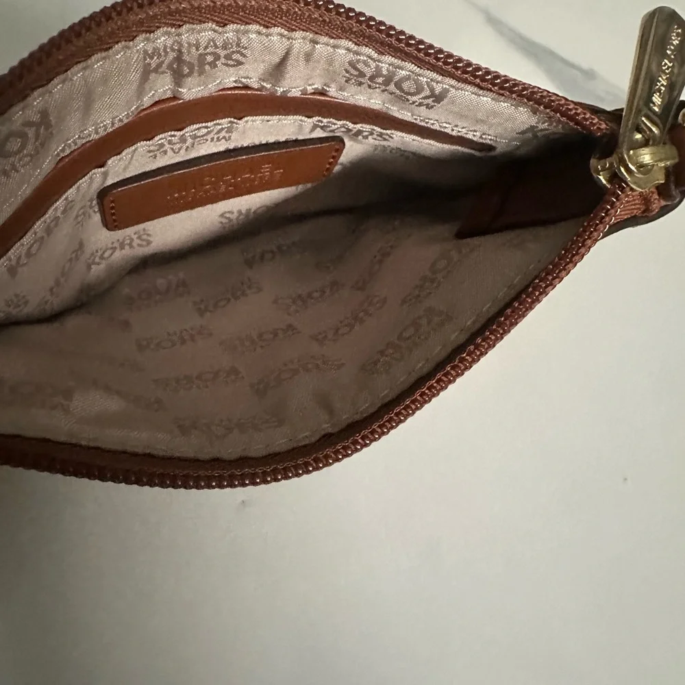 Michael Kors Brown Logo Shoulder Bag/ Micheal Kors Pochette Bag